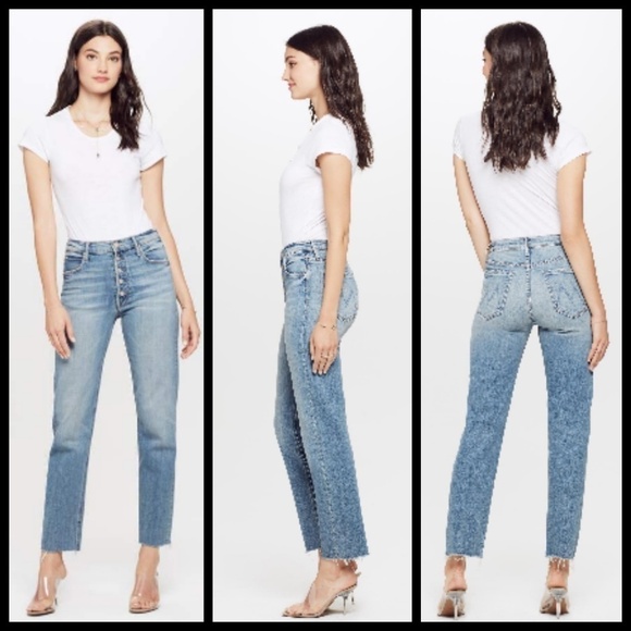 💕MOTHER💕 The Pixie Dazzler Ankle Fray Jeans Secret Sister Button Fly 31 - Picture 2 of 16